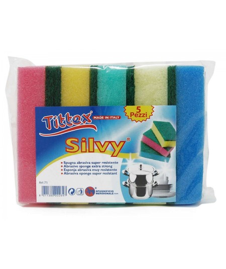 SPUGNE SILVY COLOR_5 pz