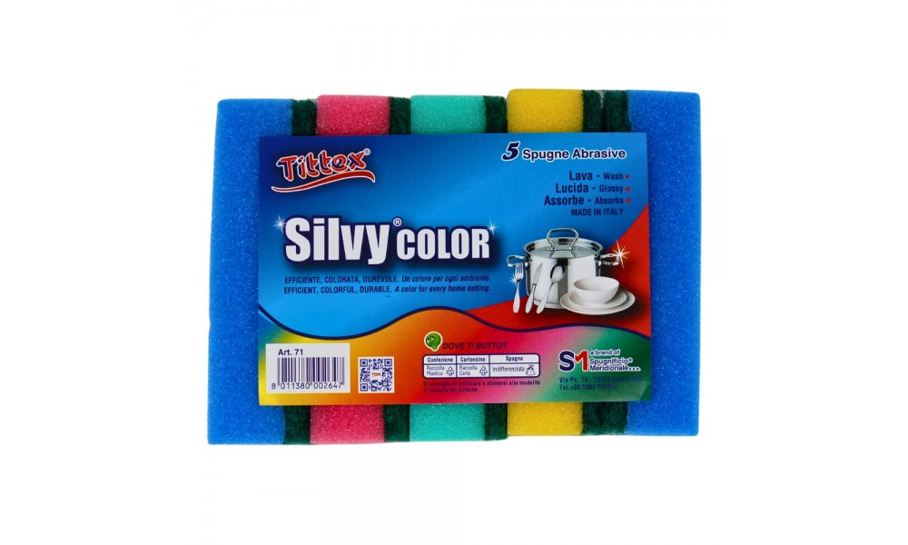 SPUGNE SILVY COLOR_5 pz